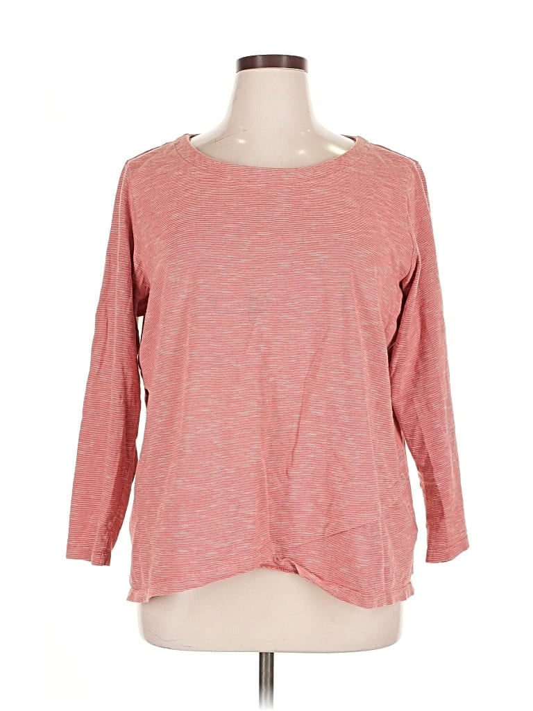 Pre-owned Coldwater Creek 3/4 Sleeve T-shirt In Red