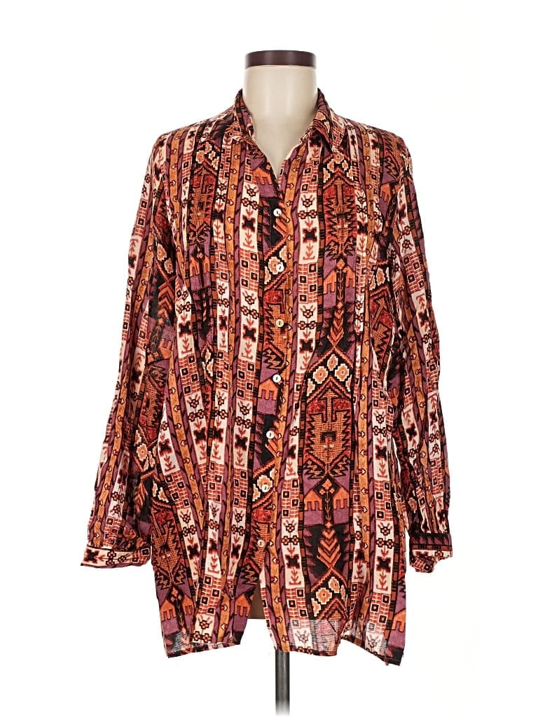 Pre-owned Jane And Delancey Long Sleeve Button Down Shirt In Red