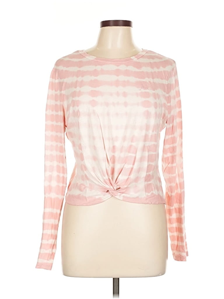 Pre-owned Victoria's Secret Pink Long Sleeve Top Pink Keyhole Neckline Tops