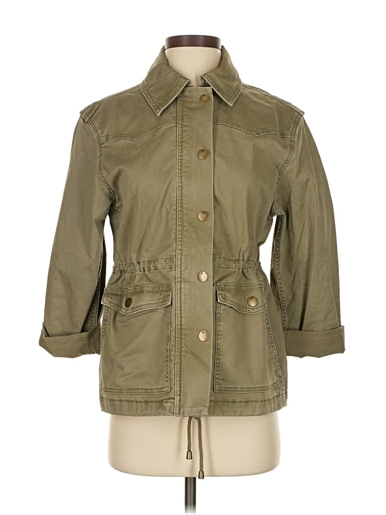 Pre-owned Banana Republic Factory Store Trenchcoat In Green