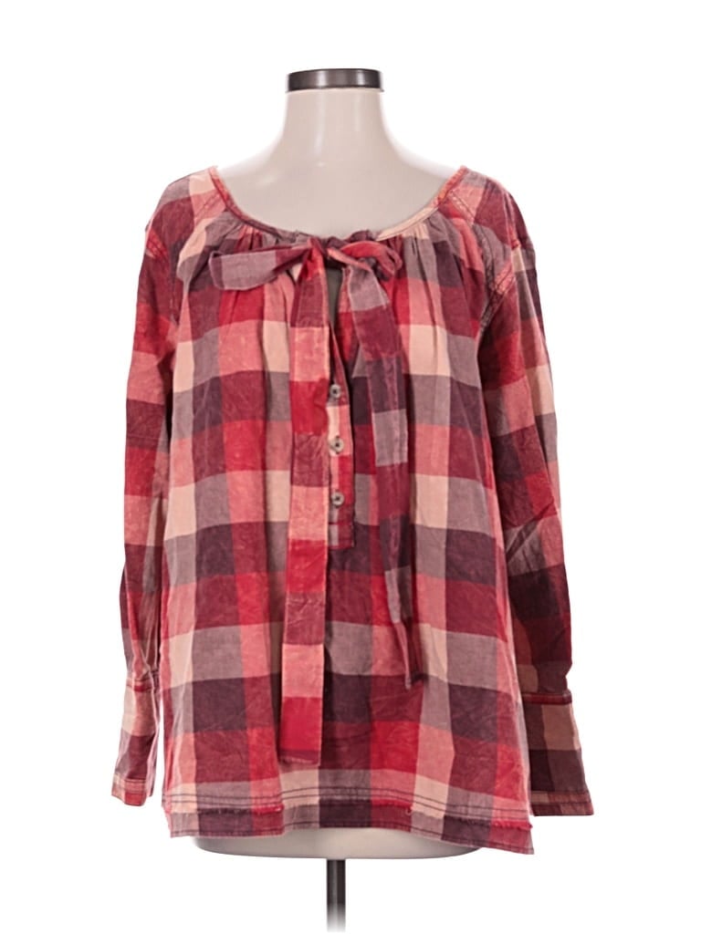 Pre-owned We The Free Long Sleeve Blouse In Red