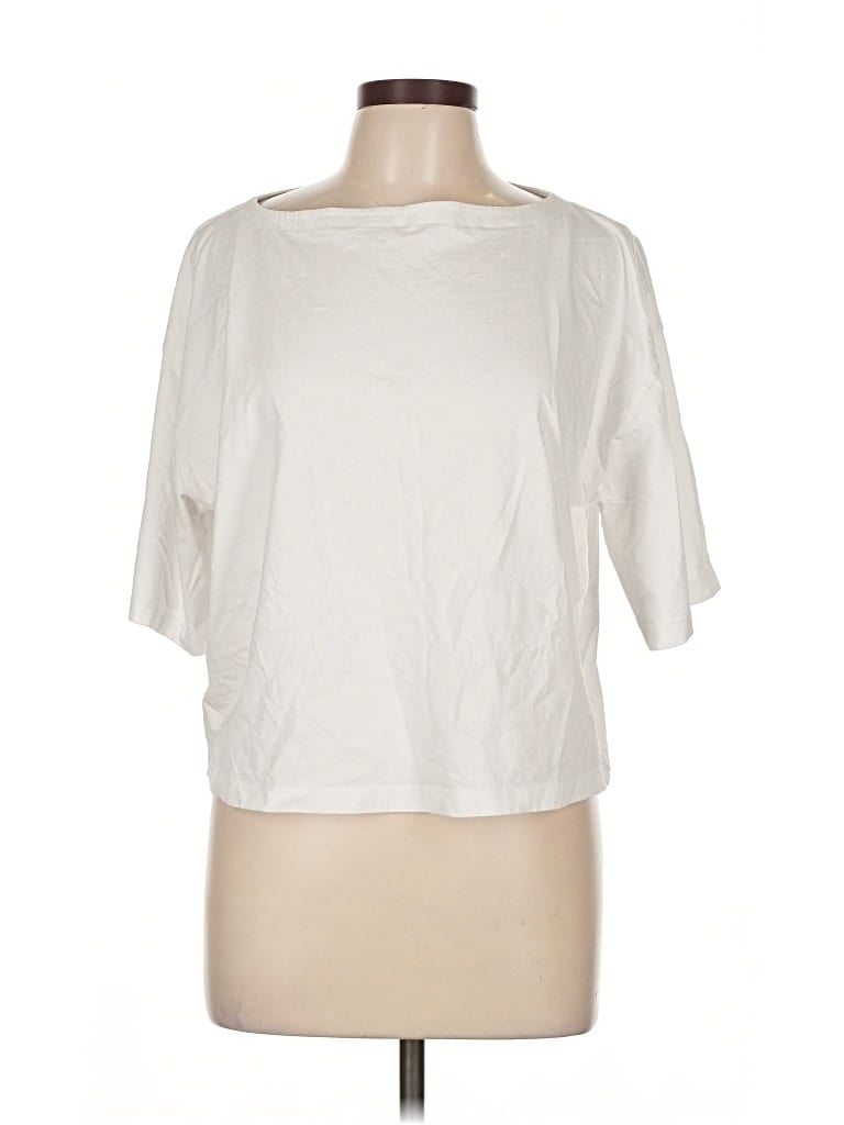 Pre-owned Abercrombie & Fitch 3/4 Sleeve T-shirt In White