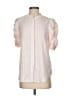 Laundry by Shelli Segal 100% Polyester Houndstooth Pink Short Sleeve Blouse Size XS - photo 1