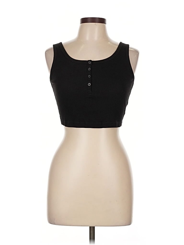 Pre-owned Uniqlo Tank Top Black Strapless Neckline Tops