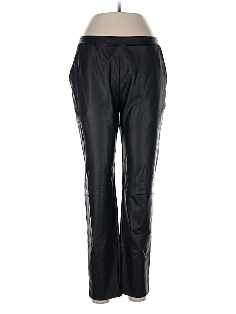 Pre-owned Clara Sun Woo Faux Leather Pants In Black
