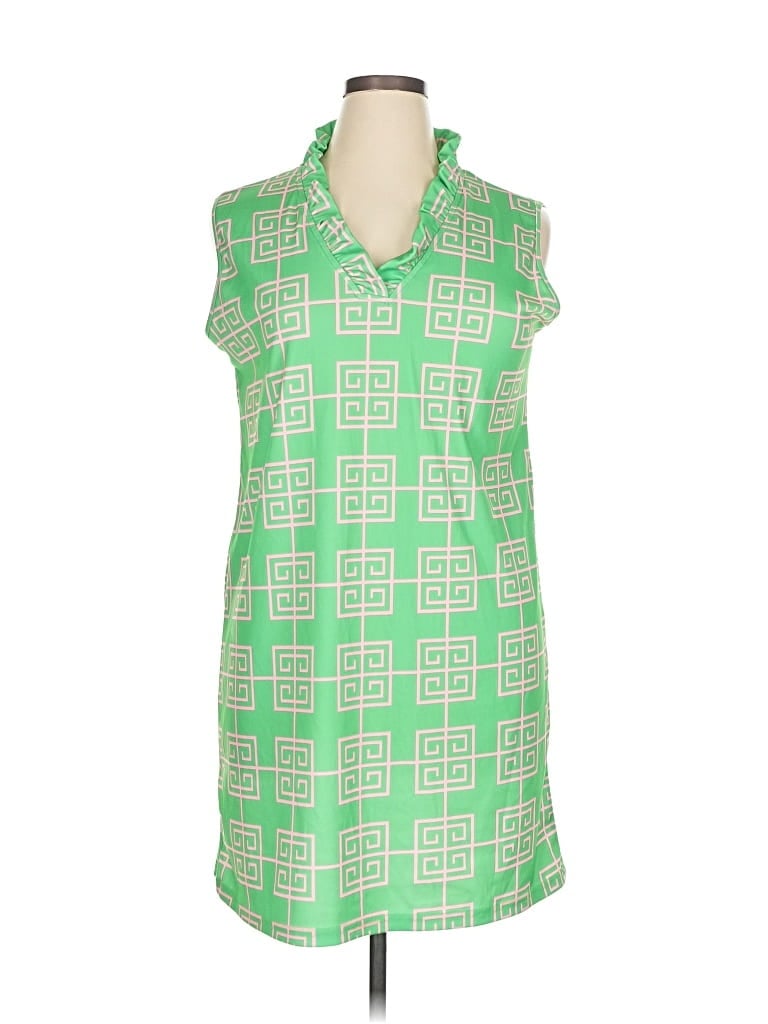 Pre-owned Top It Off Casual Dress In Green