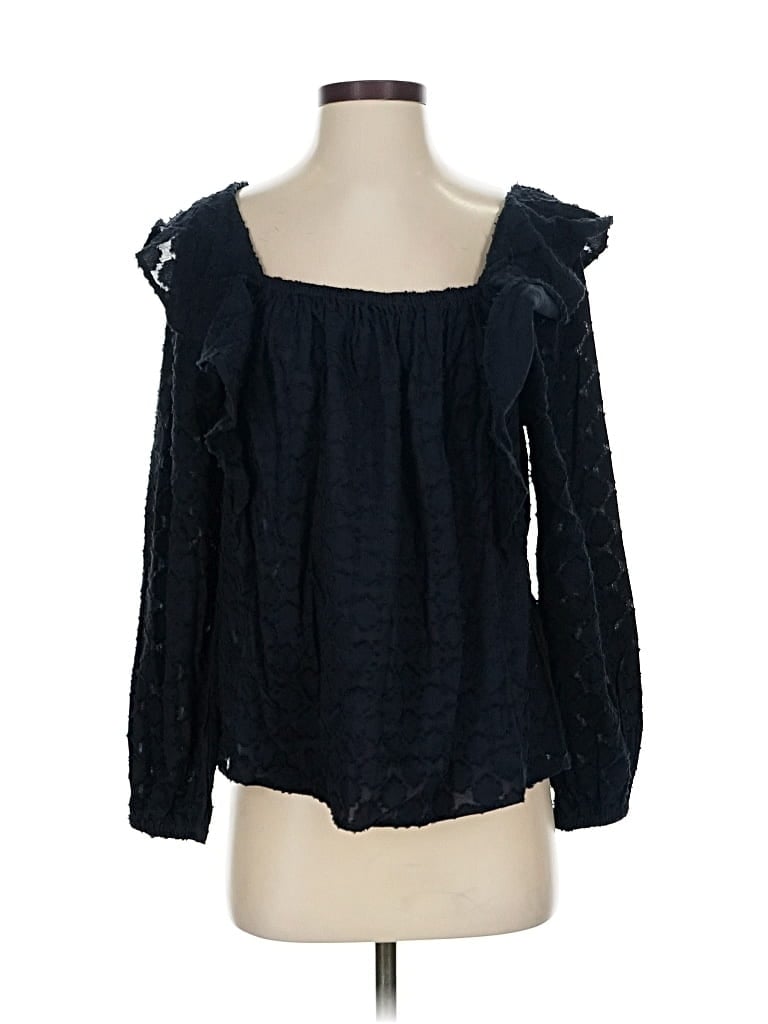 Pre-owned Vineyard Vines Long Sleeve Blouse In Black