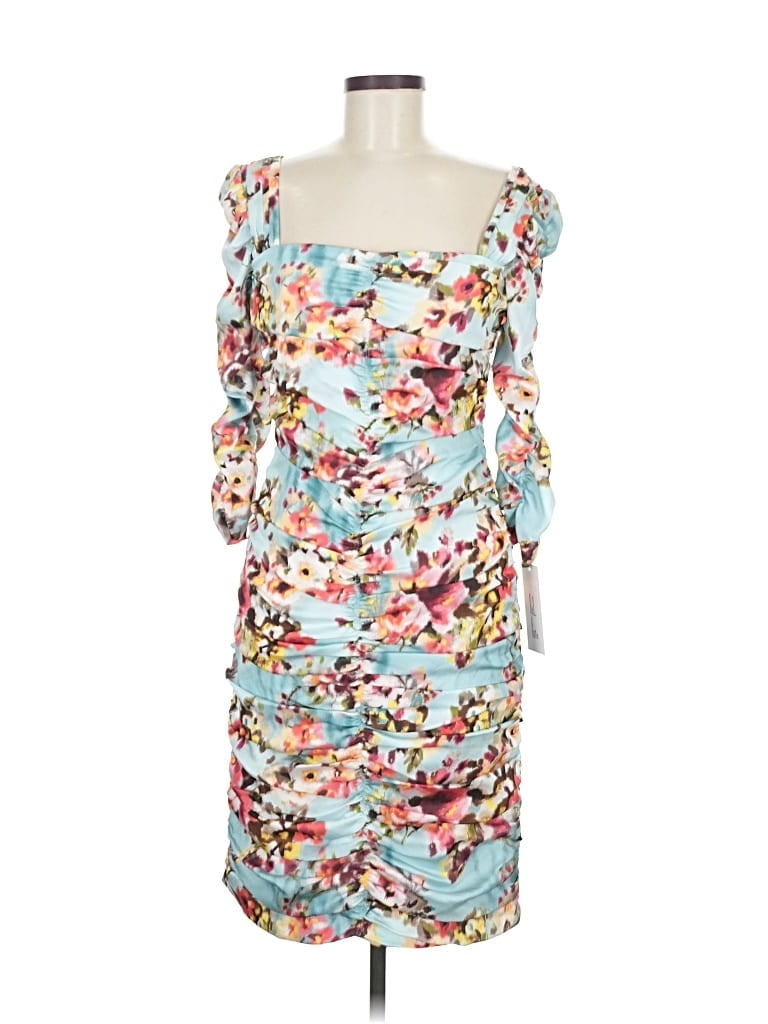 Pre-owned Teri Jon Cocktail Dress In Blue