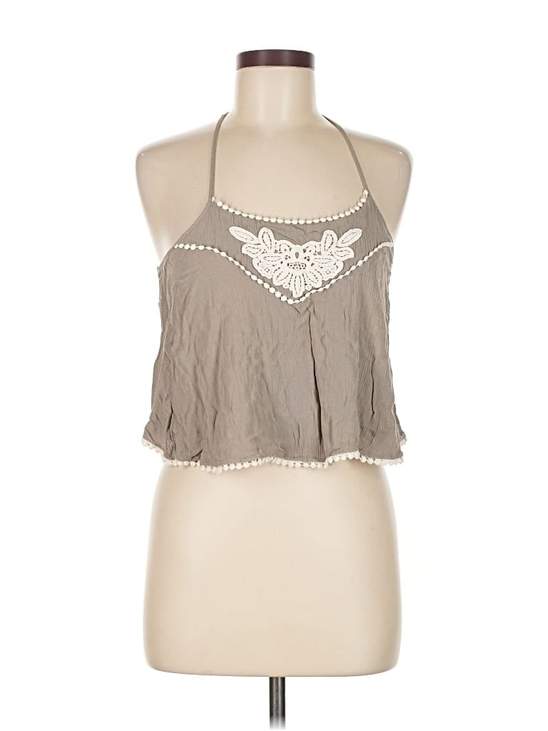 Pre-owned Charlotte Russe Tank Top Brown Halter Neckline Tops