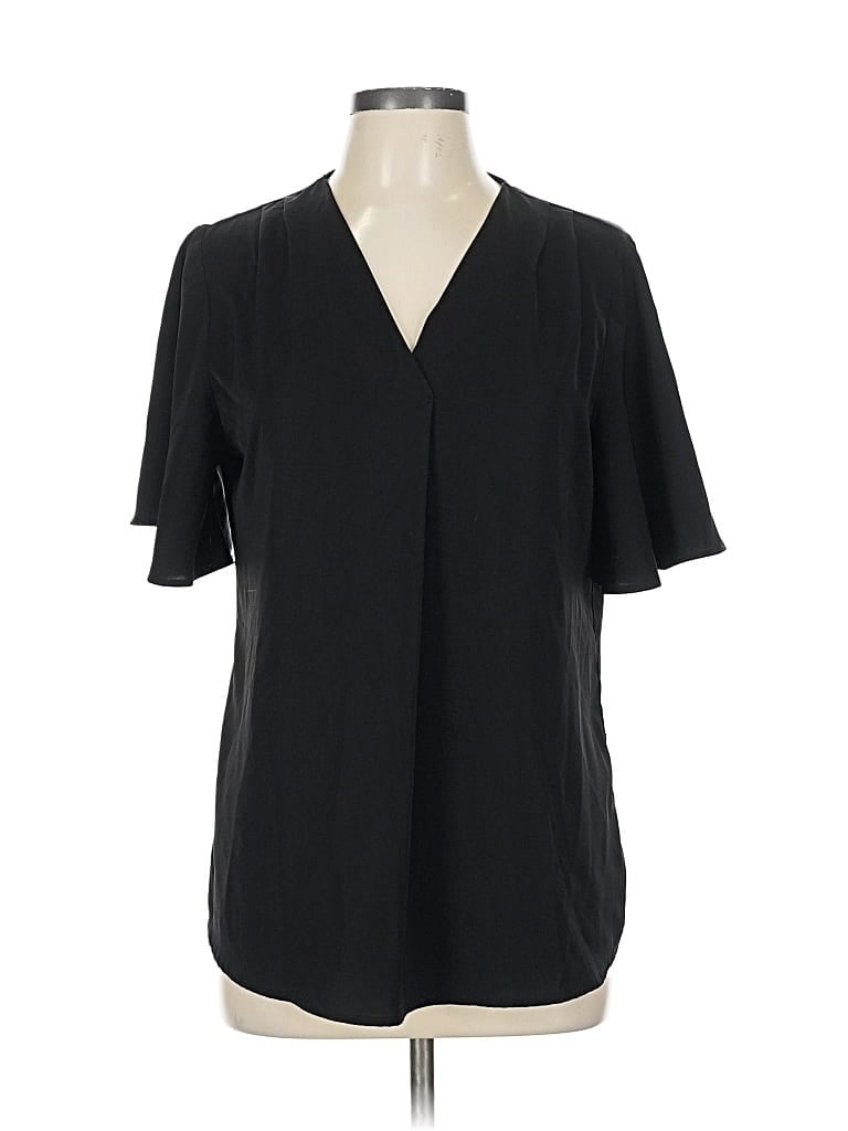 Pre-owned Timeson Short Sleeve Blouse In Black