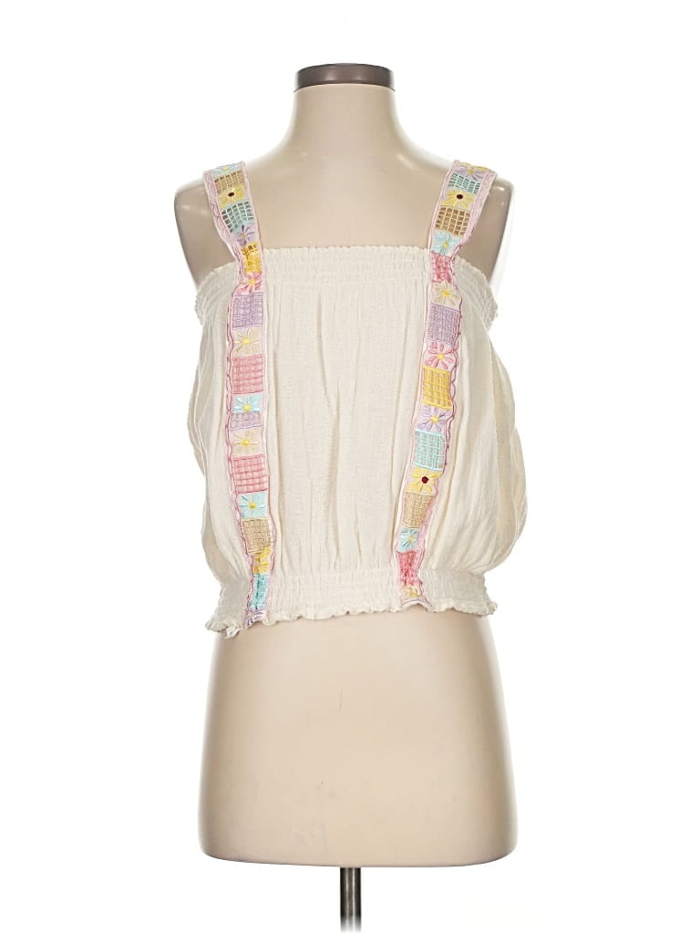 Pre-owned Jen's Pirate Booty Sleeveless Blouse In White