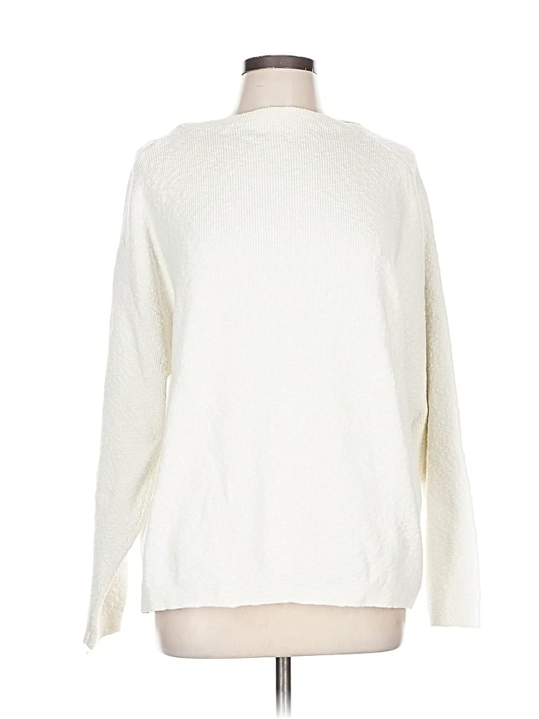 Pre-owned The J. Peterman Co. Pullover Sweater In White