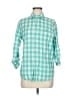 BEANPOLE Checkered-gingham Teal Green Long Sleeve Button-Down Shirt Size M - photo 1