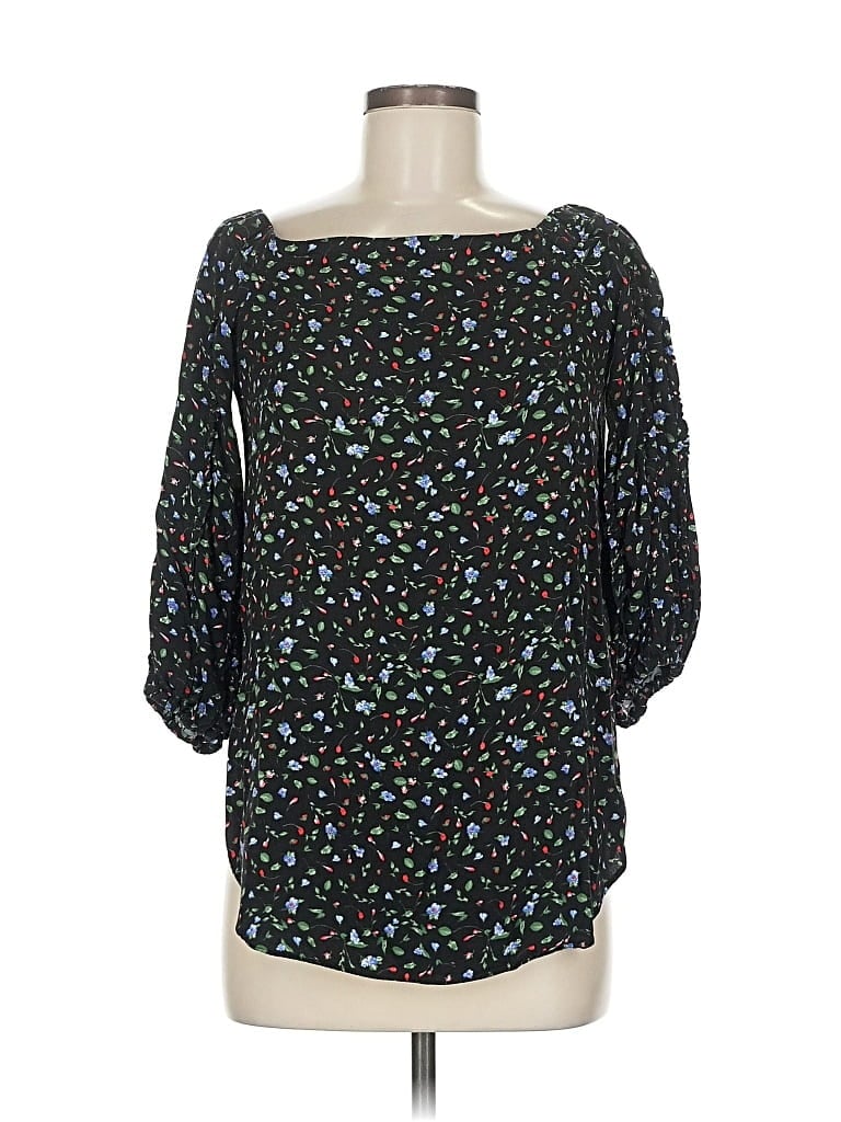 Pre-owned Club Monaco 3/4 Sleeve Blouse In Black