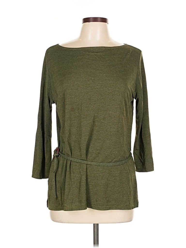 Pre-owned Max Studio 3/4 Sleeve T-shirt In Green