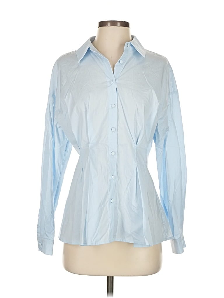 MARE MARE X ANTHROPOLOGIE Pre-owned Long Sleeve Button Down Shirt In Blue