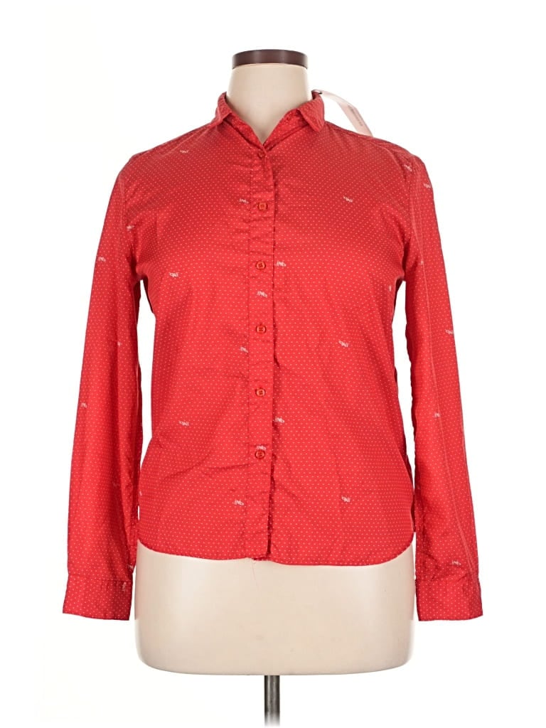 Pre-owned Diane Von Furstenberg Long Sleeve Blouse In Red