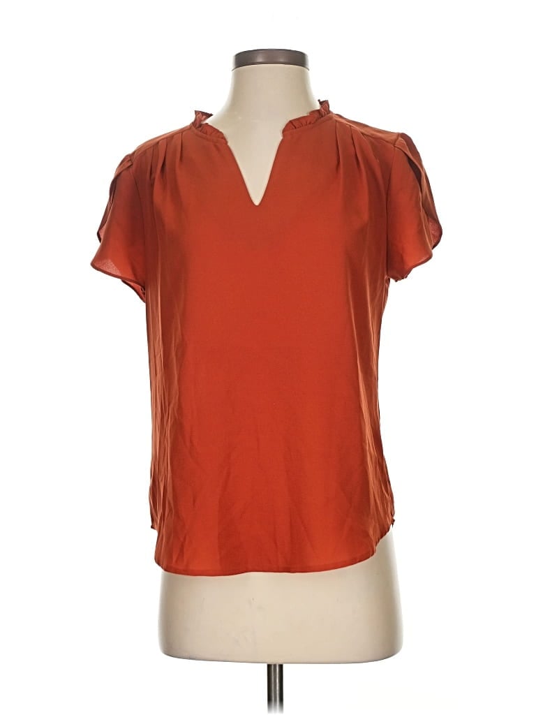 Pre-owned 41hawthorn Short Sleeve Blouse In Orange