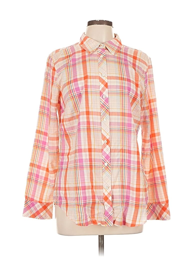 Pre-owned Talbots Long Sleeve Button Down Shirt In Pink