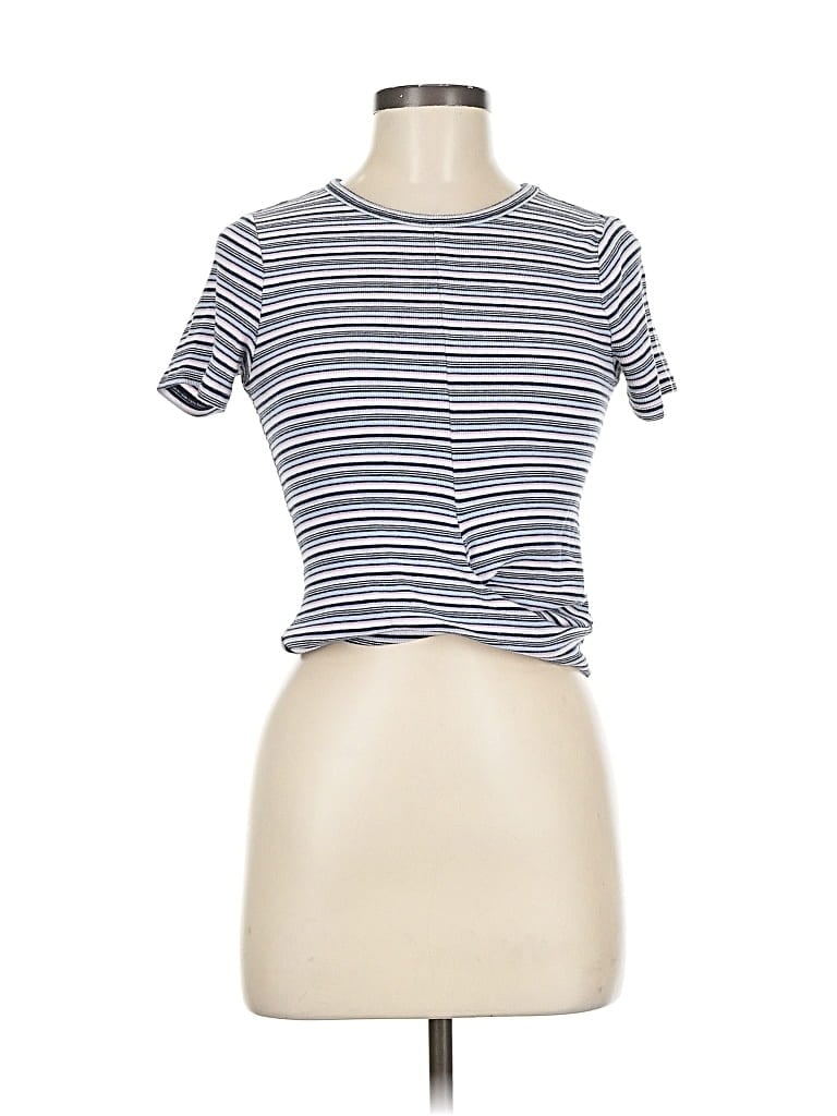 Pre-owned Hollister Short Sleeve Top Gray Crew Neck Tops