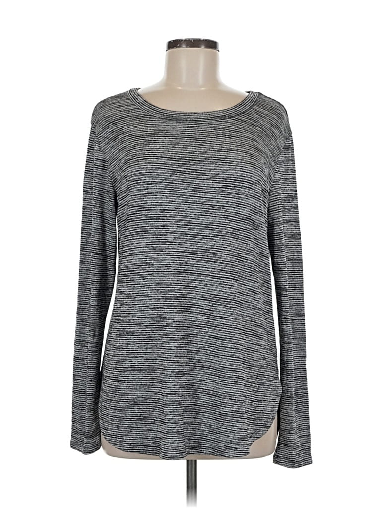 Pre-owned Workshop Republic Clothing Long Sleeve Top Gray Boatneck Tops