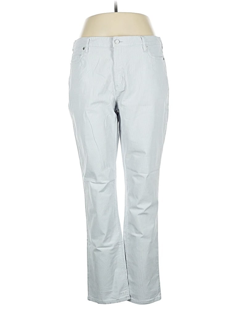 Pre-owned Lands' End Casual Pants In Silver