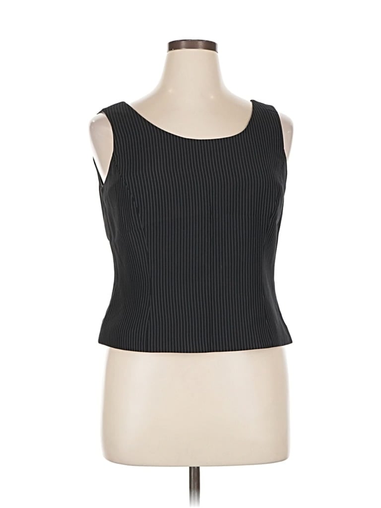 Pre-owned Tahari By Asl Sleeveless Top Black Boatneck Tops