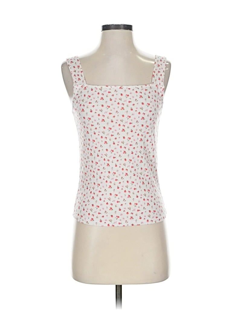 Pre-owned Caution To The Wind Tank Top White Sweetheart Neckline Tops