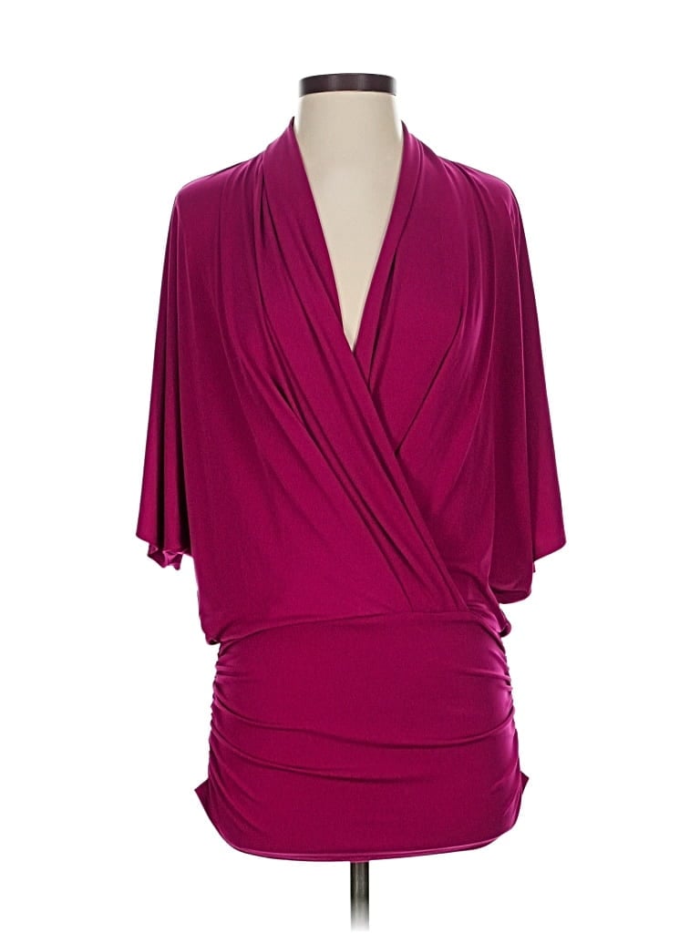 Pre-owned Boston Proper Kimono In Burgundy