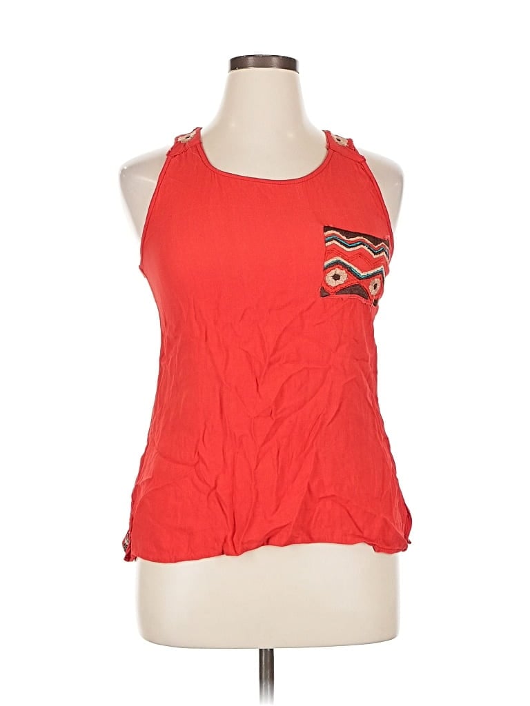 Pre-owned Scully Sleeveless Top Red Halter Neckline Tops
