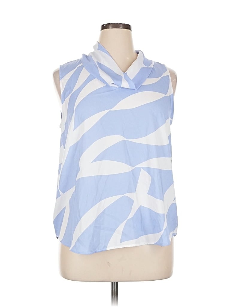 Pre-owned Ann Taylor Sleeveless Blouse In Blue