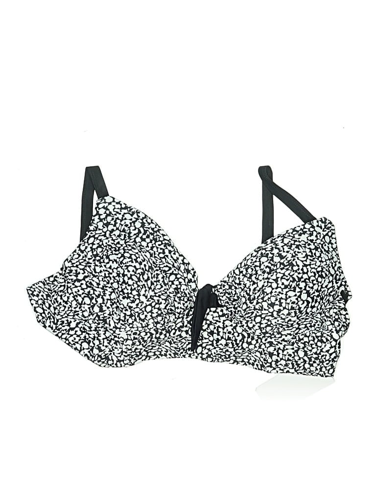 Pre-owned Meet.curve Swimsuit Top Black Animal Print Pattern Swimwear