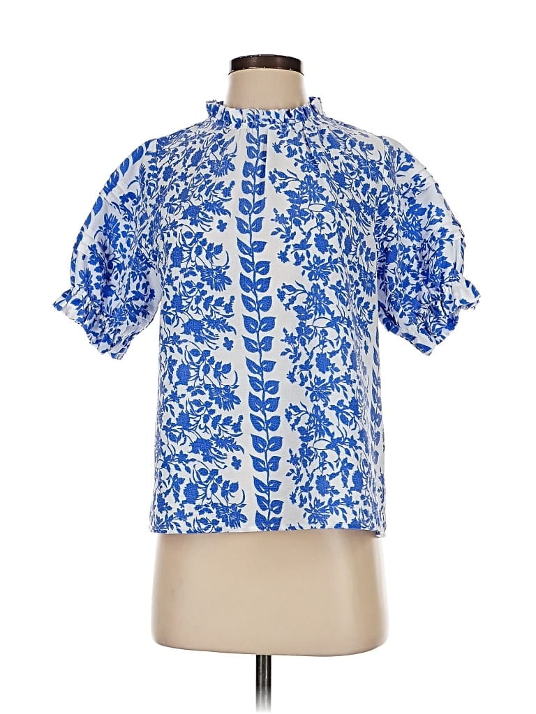 Pre-owned Thml Short Sleeve Blouse In Blue