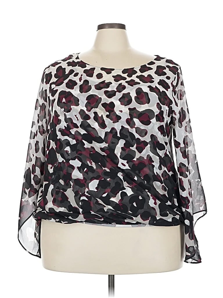 Pre-owned Alfani 3/4 Sleeve Blouse In Black