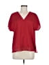 DKNY 100% Polyester Red Short Sleeve Blouse Size M - photo 1