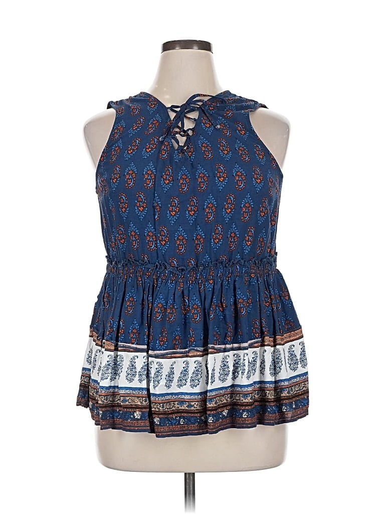 Pre-owned Maurices Sleeveless Blouse In Blue