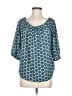 Octavia 100% Polyester Teal 3/4 Sleeve Blouse Size M - photo 1