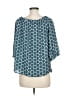 Octavia 100% Polyester Teal 3/4 Sleeve Blouse Size M - photo 2