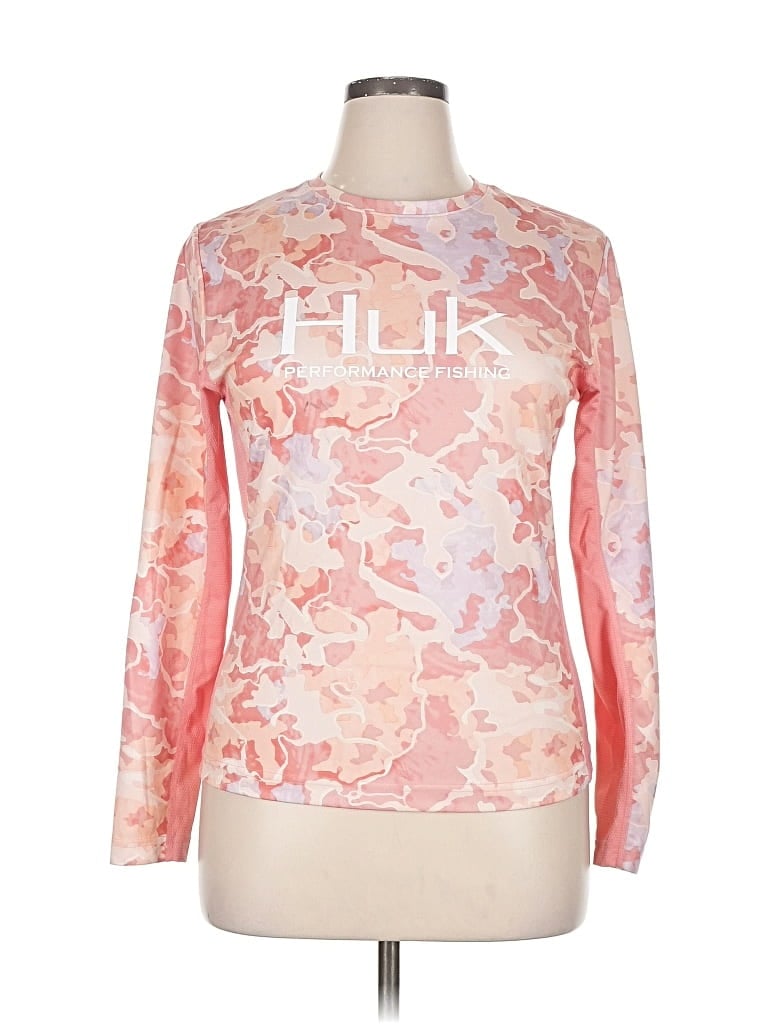 Pre-owned Huk Long Sleeve T-shirt In Pink