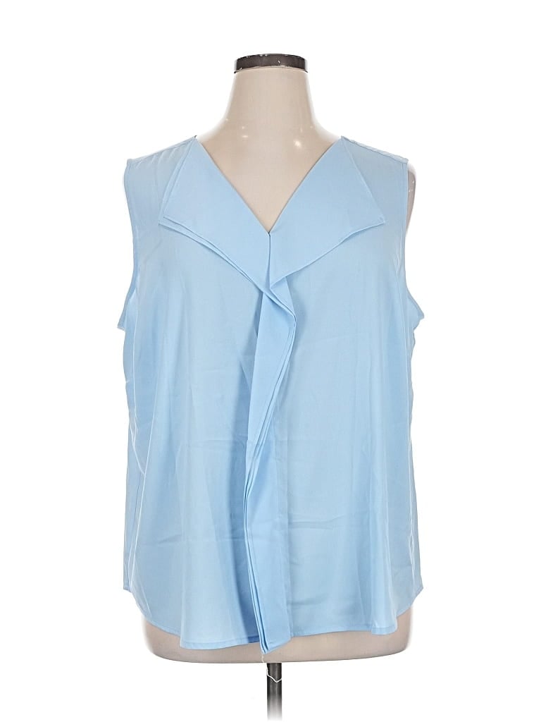 Pre-owned Calvin Klein Sleeveless Blouse In Blue