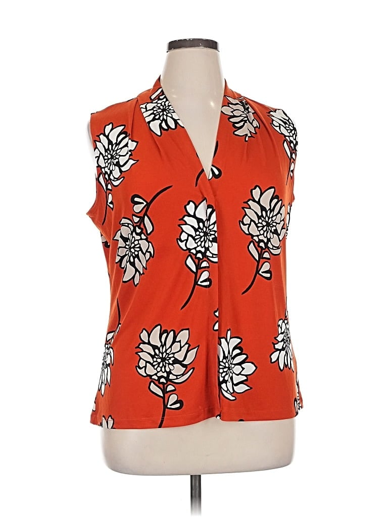 Pre-owned Calvin Klein Sleeveless Blouse In Orange