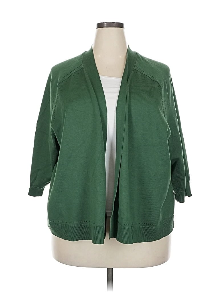 Pre-owned Lane Bryant Cardigan Sweater In Green