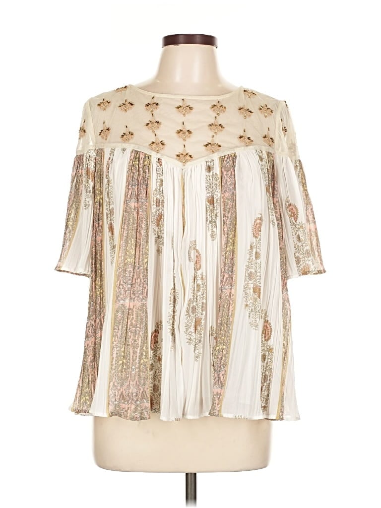 Pre-owned Floreat 3/4 Sleeve Blouse In White