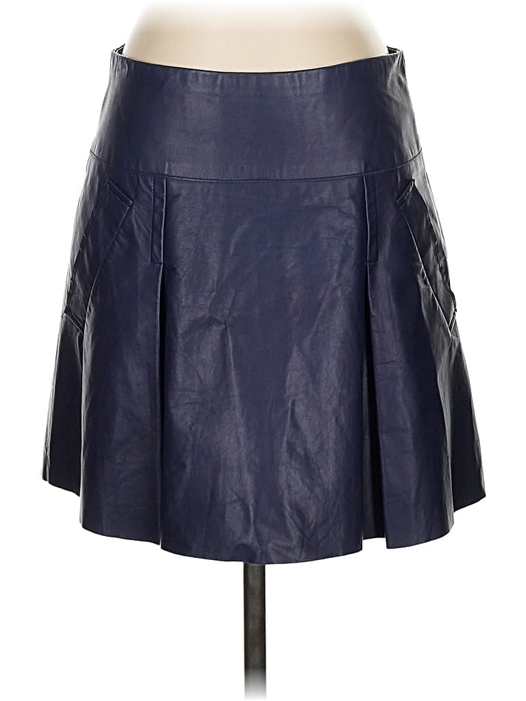 Pre-owned Vince Leather Skirt In Blue