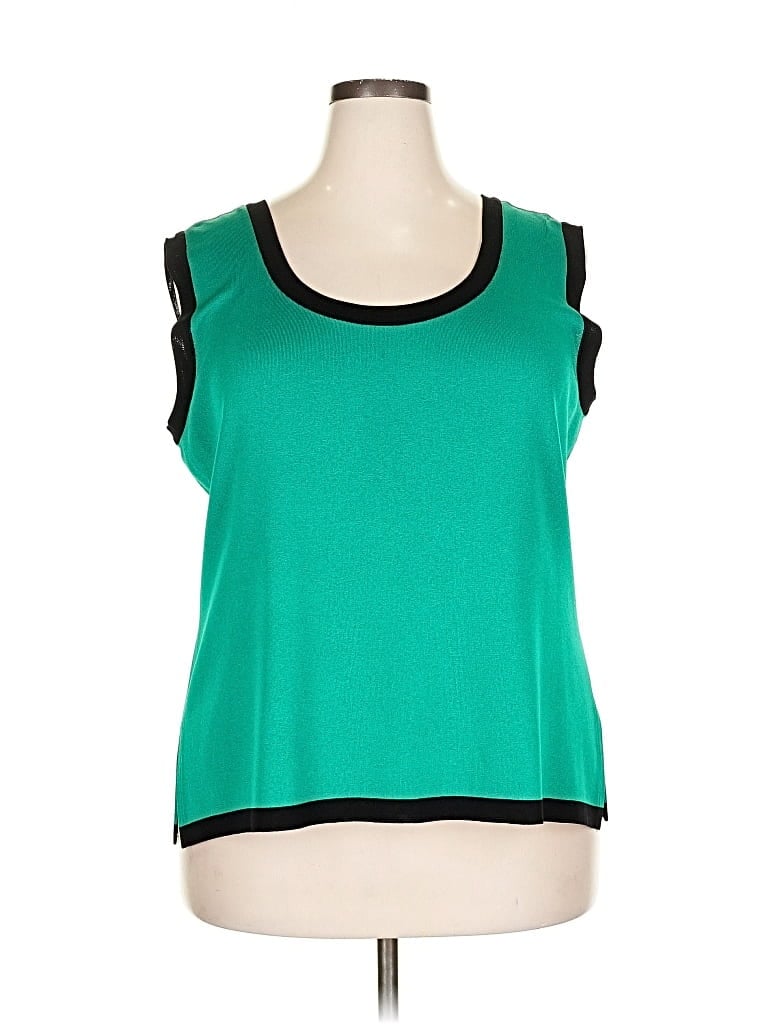 Pre-owned Misook Sleeveless T-shirt In Green