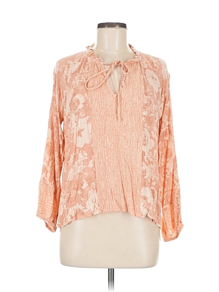 Pre-owned Everleigh 3/4 Sleeve Blouse In Orange