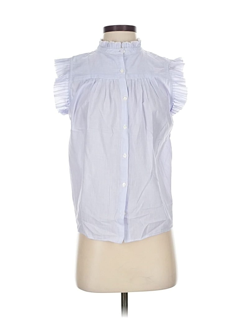 Pre-owned Frame Sleeveless Button Down Shirt In Blue