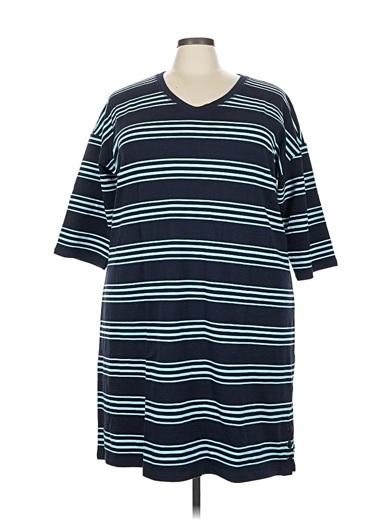 T By Talbots Casual Dress In Blue