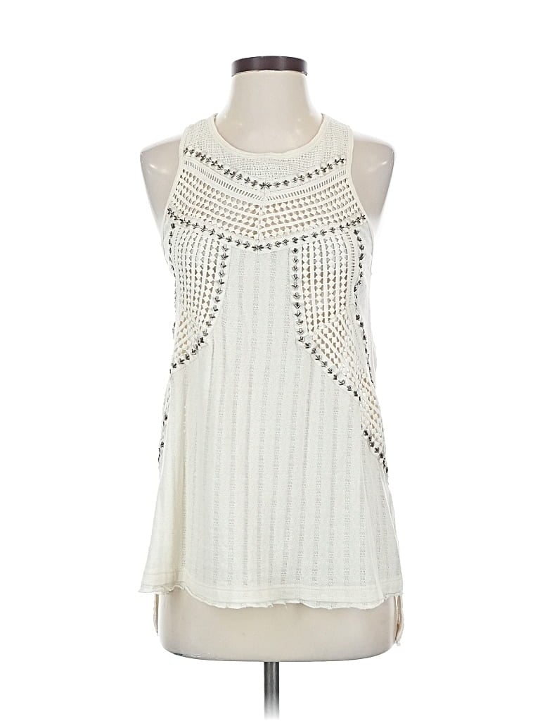 Pre-owned Free People Sleeveless Blouse In White
