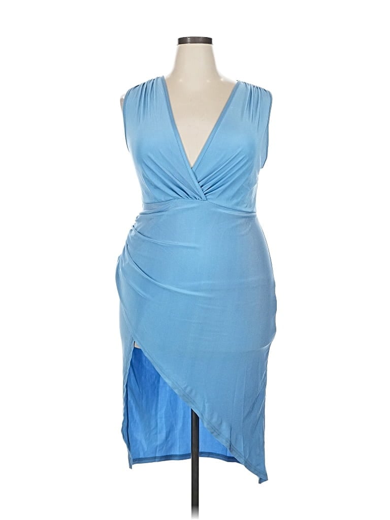 Pre-owned Shein Curve Cocktail Dress In Blue